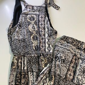 Long Black and White Dress w/ Slit